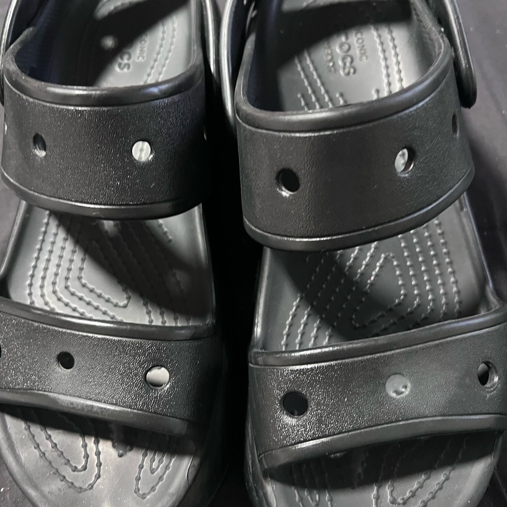 CROCS Black Sandals with Textured Sole